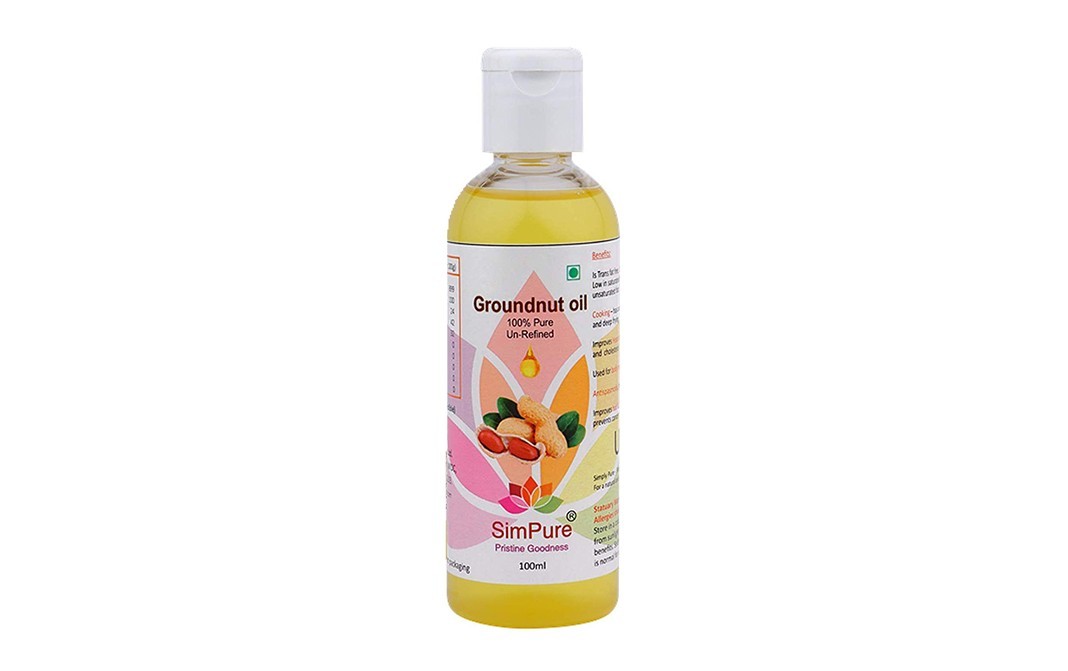 SimPure Groundnut Oil 100% Pure Un-Refined   Plastic Bottle  100 millilitre